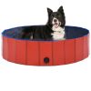 Foldable Dog Swimming Pool Red 47.2"x11.8" PVC